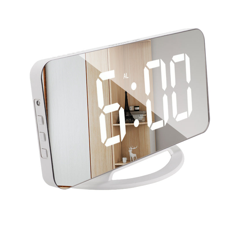 Modern LED Digital Alarm Desk Clock with USB Charging and Backlight Function Plastic Material Household Use