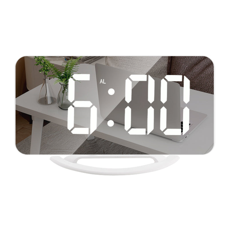 Modern LED Digital Alarm Desk Clock with USB Charging and Backlight Function Plastic Material Household Use